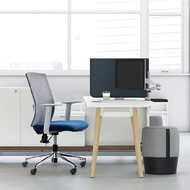 Modern Style Office Chair Mid-back Desk Chair with Fixed Arms