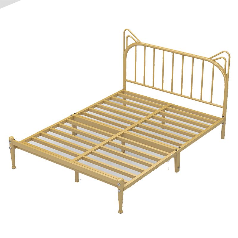 Scandinavian Metal Headboard Princess Slat Mattress Queen Low Profile Bed