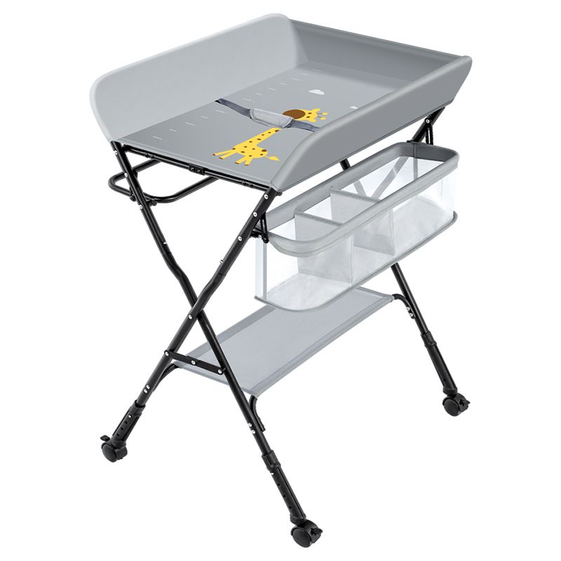 Modern Metal Baby Changing Table with Changing Pad Folding Flat Top Changing Table