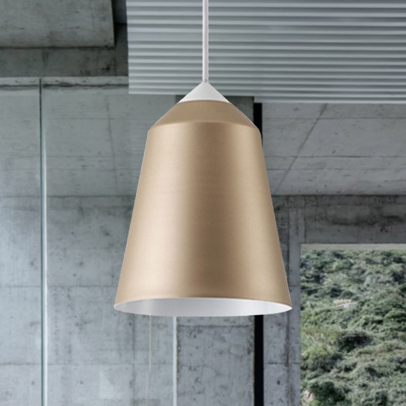 Bell Pendant Lighting Minimalist Metal 1 Light White/Blue/Gold Hanging Ceiling Light