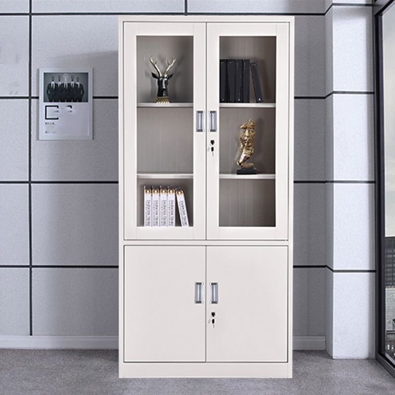 Contemporary File Cabinets Metal Frame Solid Color Vertical File Cabinet with Key Lock