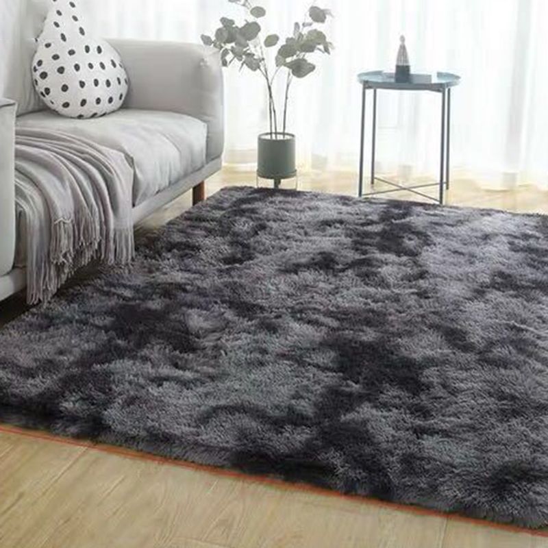 Simplicity Tie Dye Shag Carpet Polyester Raping Indoor Tapis sans glissement Tapis pour décoration pour la maison