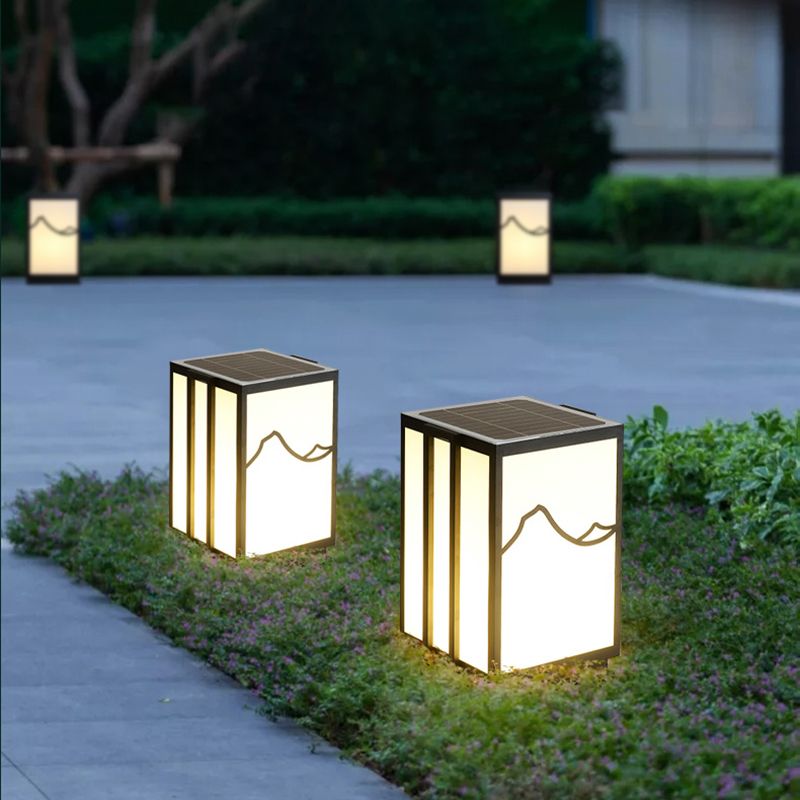 Contemporary Pillar Lamp Creative Outdoor Light for Backyard