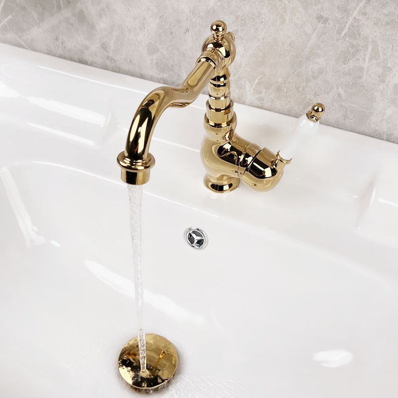 Glam Brass Bathroom Sink Faucet with 1-Handle Vessel Sink Bathroom Faucet