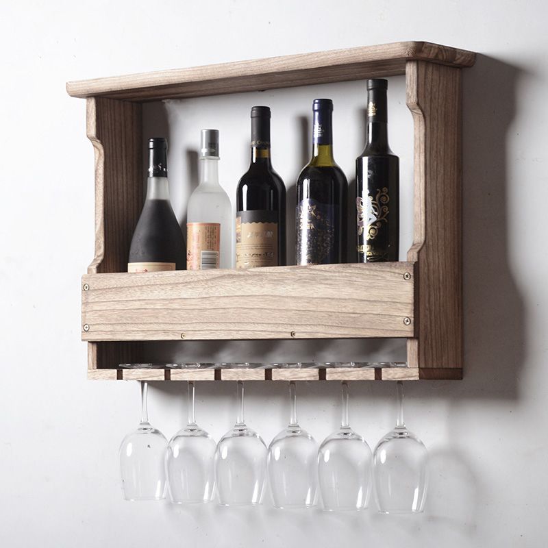 Modern Wall Mounted Wine Rack Wooden Wine Bottle Rack for Home