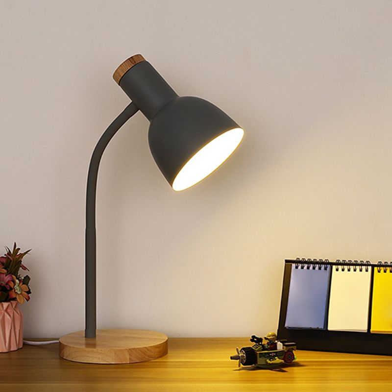 Modern Style Bell Shape Night Table Lamp Metal 1-Light Table Light