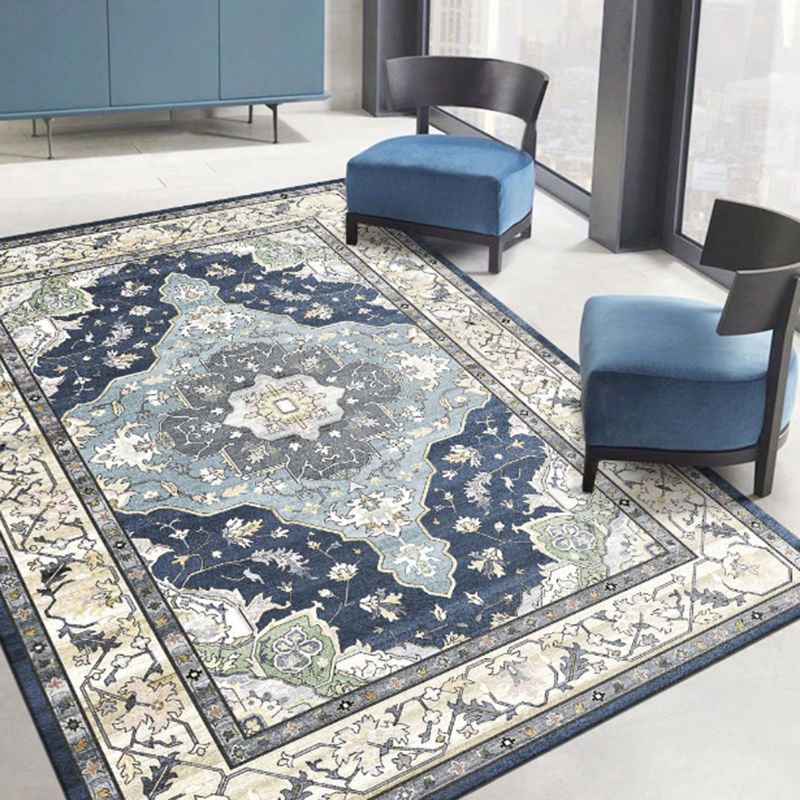 Chic de motif de médaillon Chapeau gris Antique Area Tapis tapis de support sans glissement pour salon