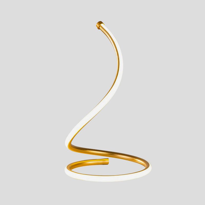 Spiral Silica Gel Night Light Simplicity Novelty Golden LED Table Lamp for Bedroom