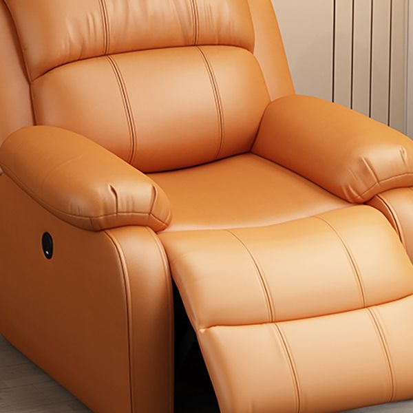 Modern Solid Color Standard Recliner Wood Frame Faux Leather Recliner Chair