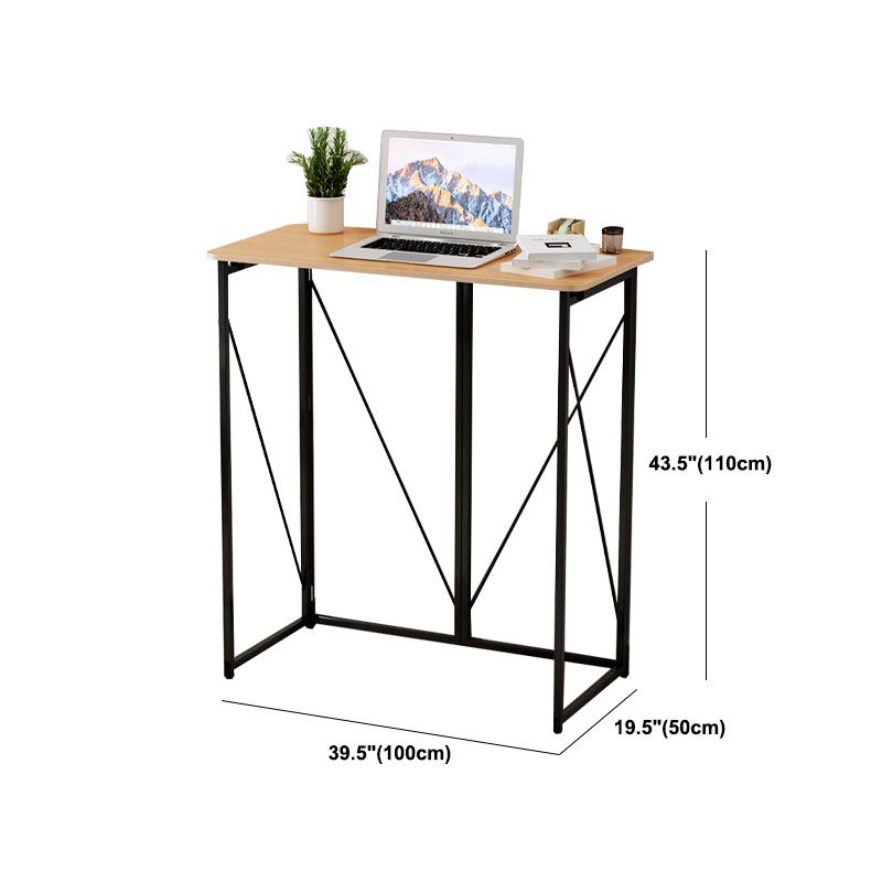 Contemporary Wood Standing Desk Folding Rectangular Writing Desk in Yellow