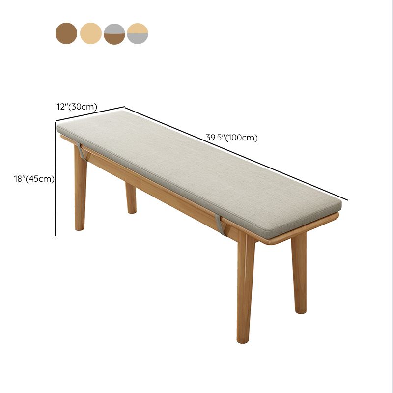 11.7-inch Width Mid-Century Modern Bench Rectangle Solid Color Seating Bench