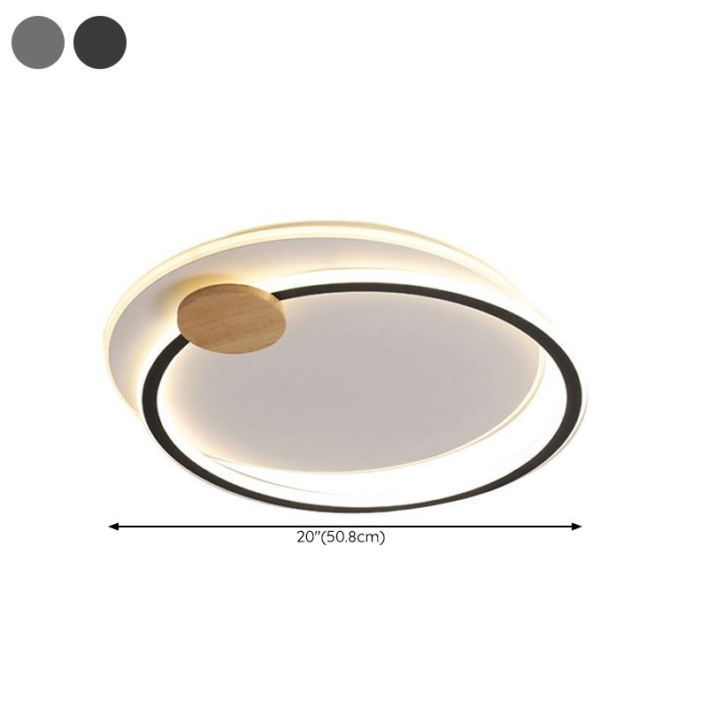 Contemporary Flush Mount Lighting Gray/Black LED Ceiling Light for Home