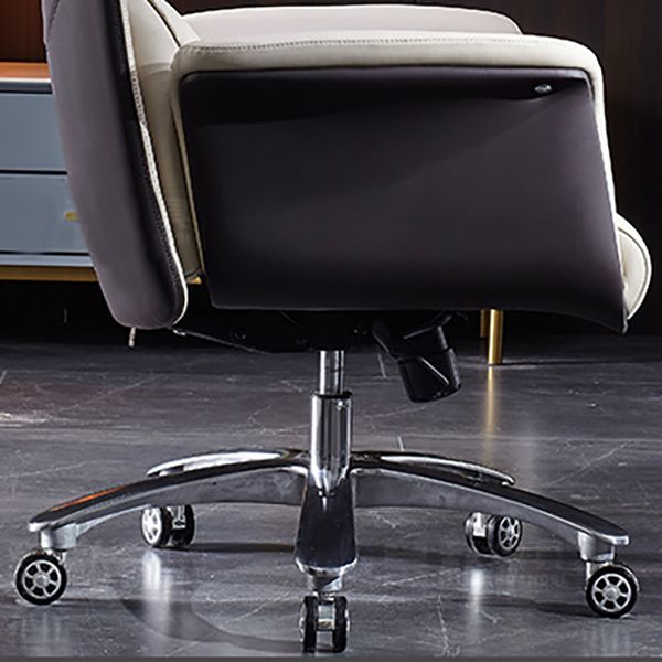 Modern Faux Leather Managers Chair Chrome Frame Padded Arms Chair