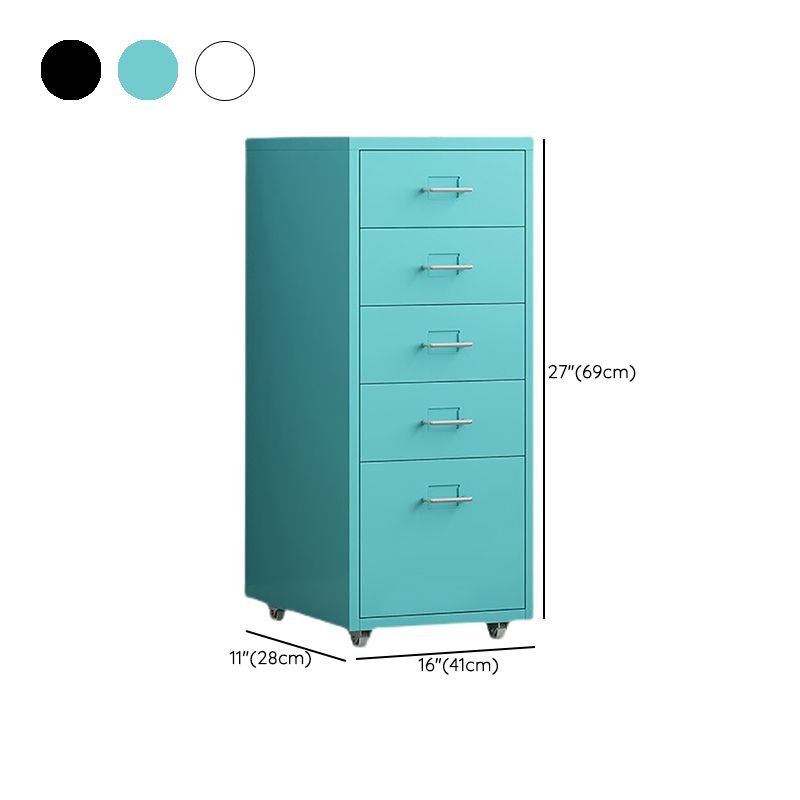 Traditional Metal Cabinet Drawers and Castors File Cabinet for Home or Office