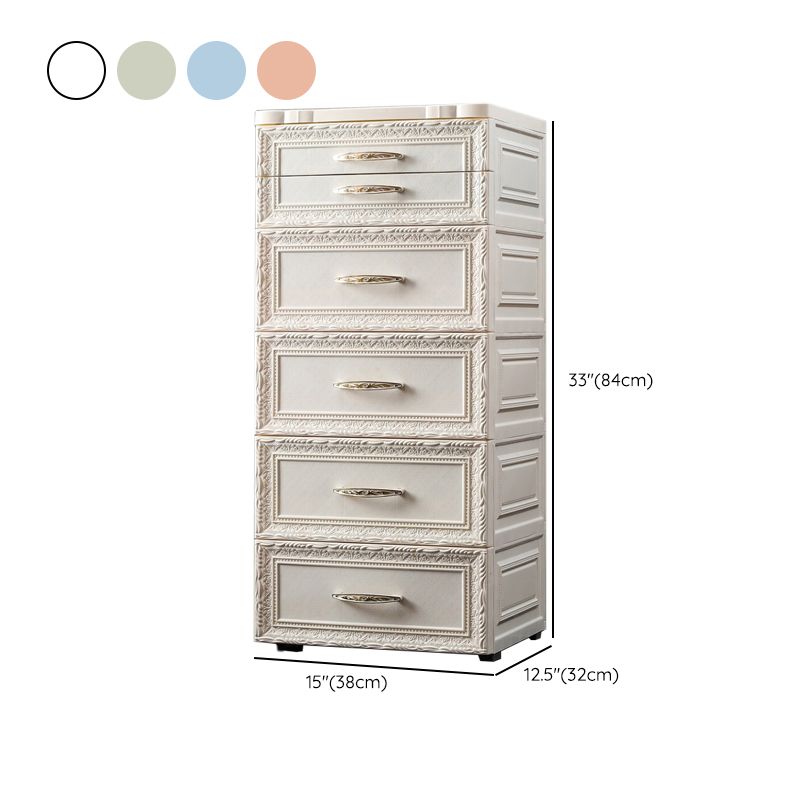 Scandinavian Vertical Kids Dresser Set Plastic Nursery Dresser for Bedroom