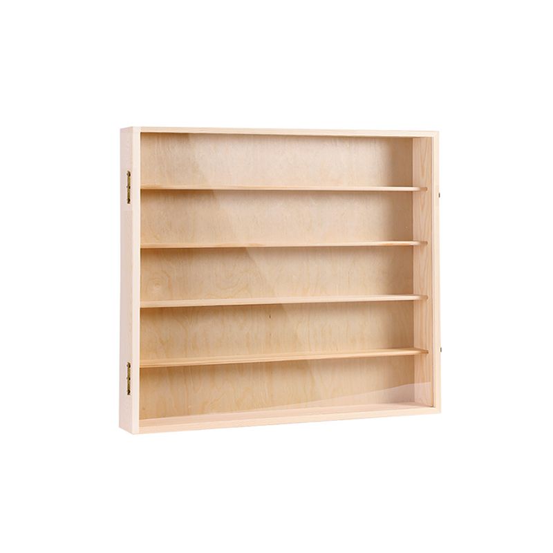 Wooden Display Stand Floating Display Cabinet in Natural Finish