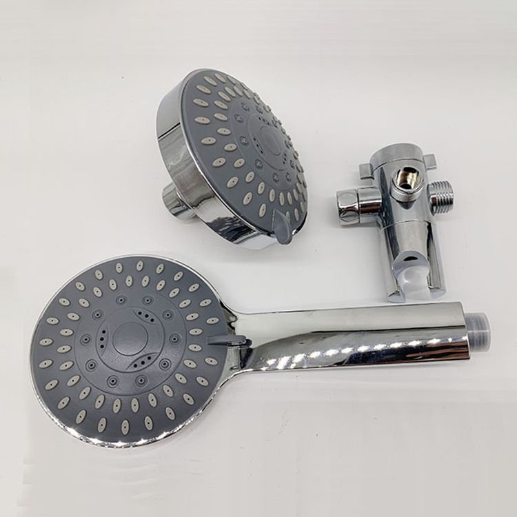 Modern Style Dual Shower Heads Wall Mounted Round Metal Dual Shower