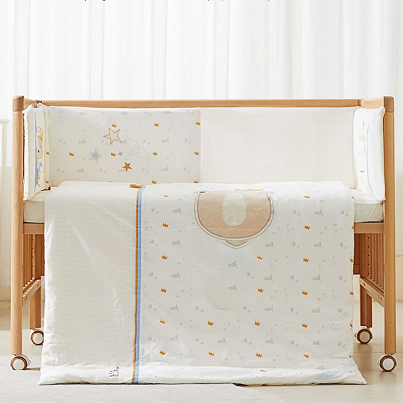 Modern Rectangle Movable Crib Solid Wood  4-In-1 Convertible Crib