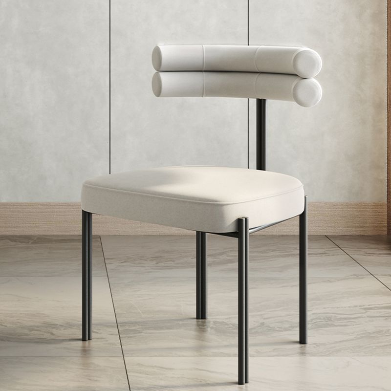 Minimalist Open Back Dining Side Chair Faux Leather Side Chair