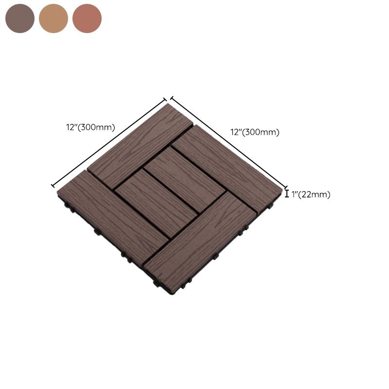 Interlocking Composite Deck Tile Outdoor Patio 11.8" x 11.8" Decktile