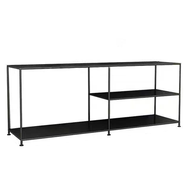 12.99"D TV Stand Industrial Style Open Storage TV Console with 3-shelf