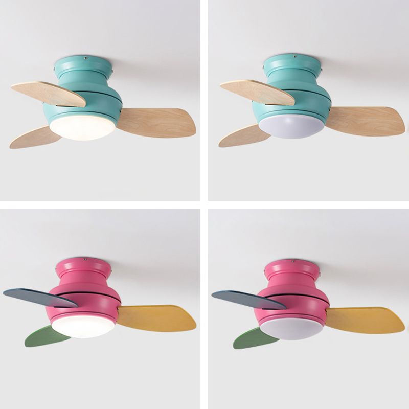 1 Light Ceiling Fan Lamp Modern Style Metal Ceiling Fan Light for Children's Room