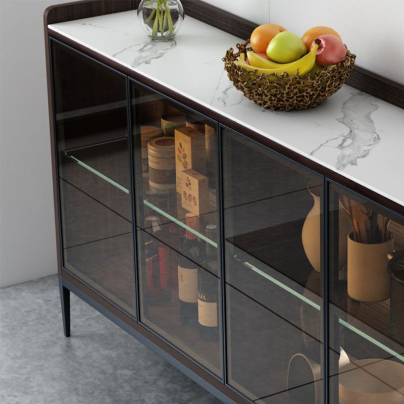 Contemporary Side Board Stone Sideboard Table with Doors for Dining Room