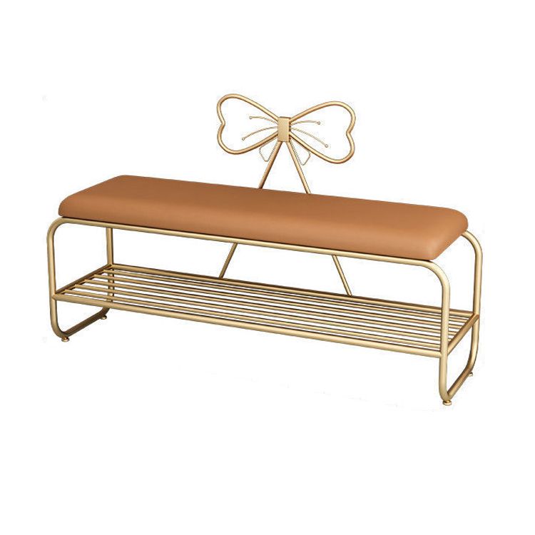 13.78 Inch Wide Glam Cushioned Bench Foam Bench with Shoes Storage