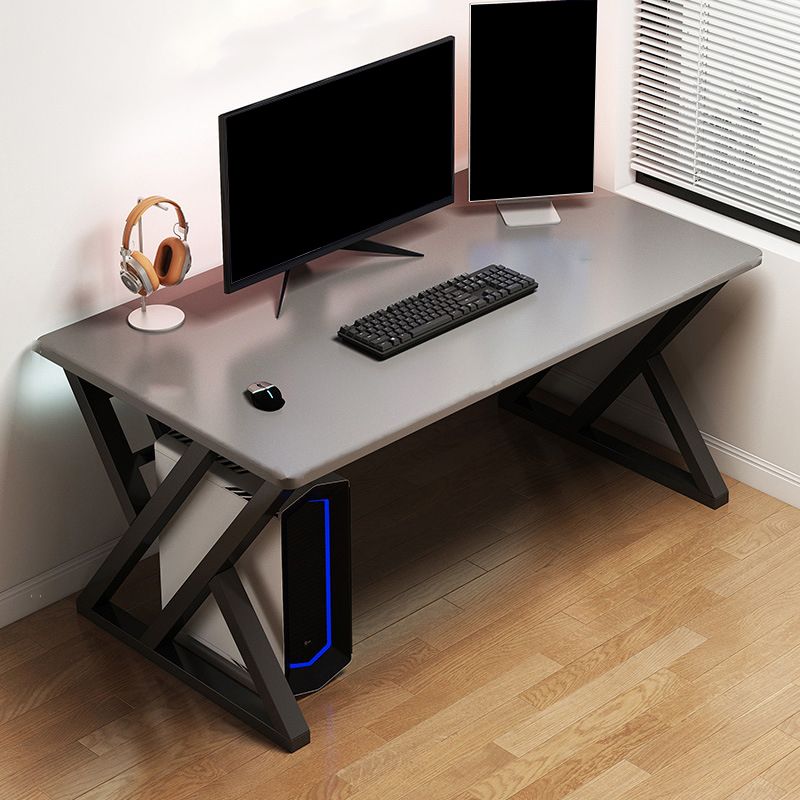 Contemporary Computer Desk Antique Finish Wooden Writing Desk with Metal Legs