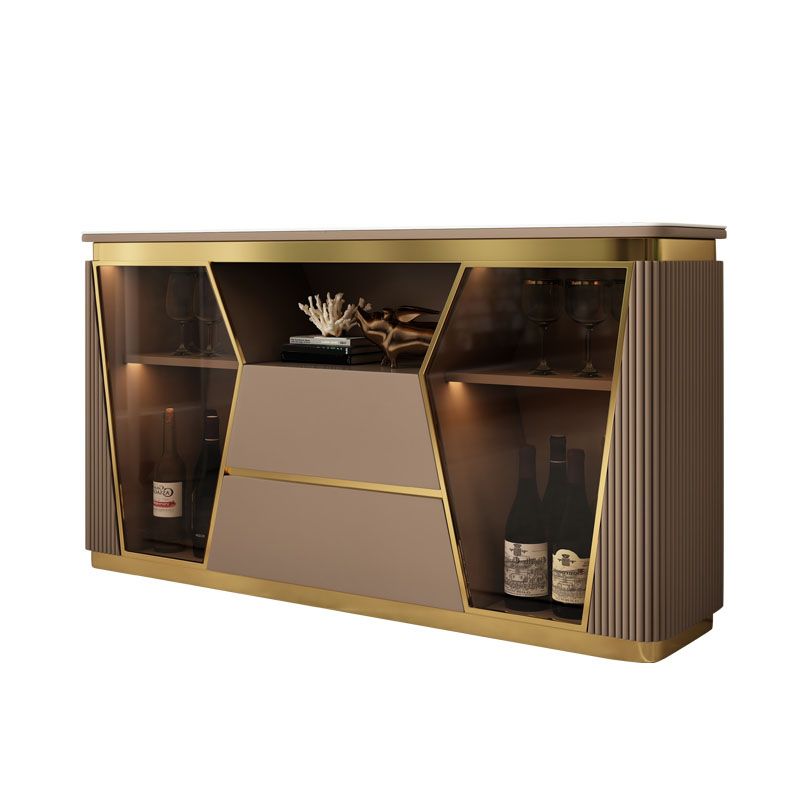 2-Door Dining Buffet Glam Buffet Sideboard with Drawers for Kitchen