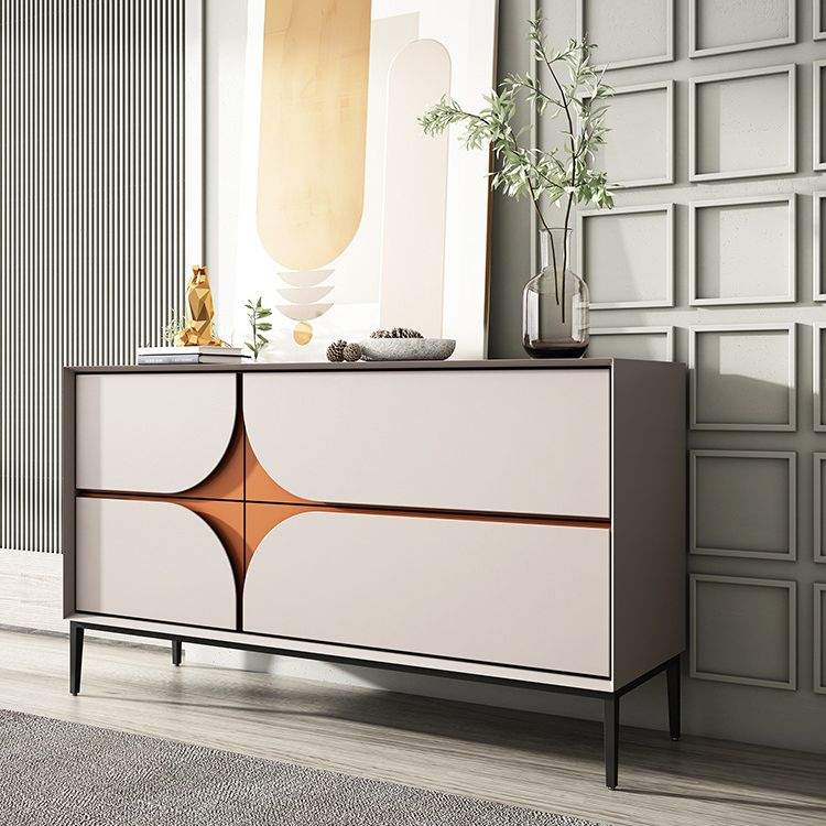 Modern 4-Drawer Sideboard Simple Wood Buffet Table for Dining Room