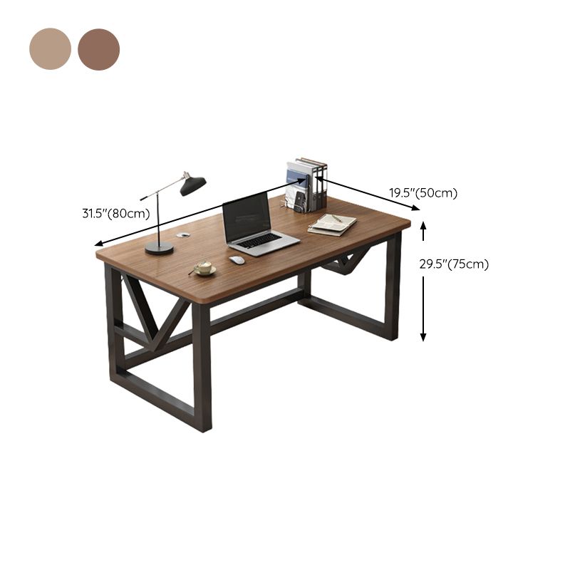 Contemporary Rectangular Office Desk Sled Writing Desk with Metal Legs