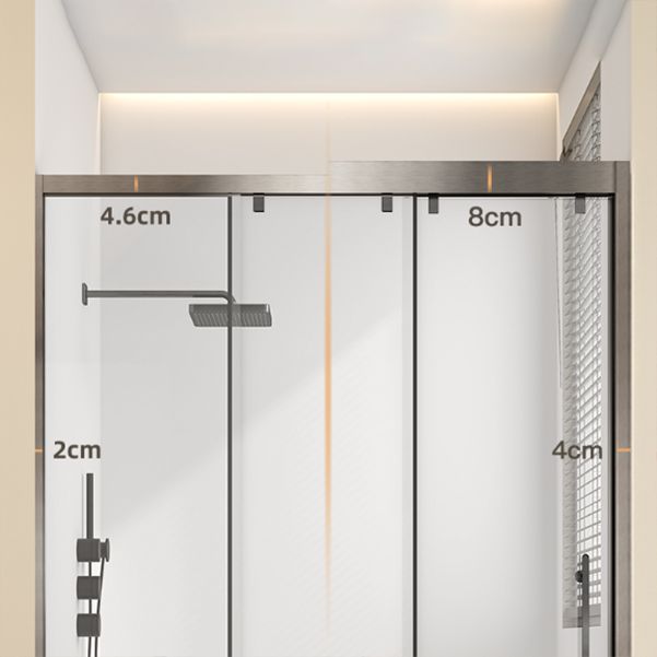 Single Sliding Frame Shower Bath Door Black Clear Shower Doors