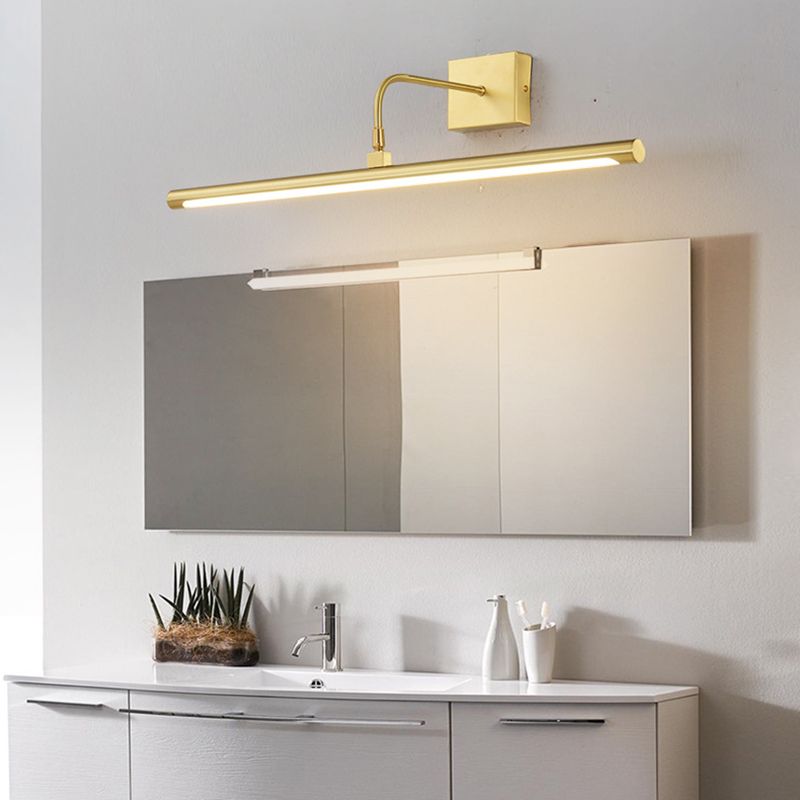 Modern Luxury Style Linear Wall Mounted Vanity Lights Copper Wall Lighting Ideas for Bathroom