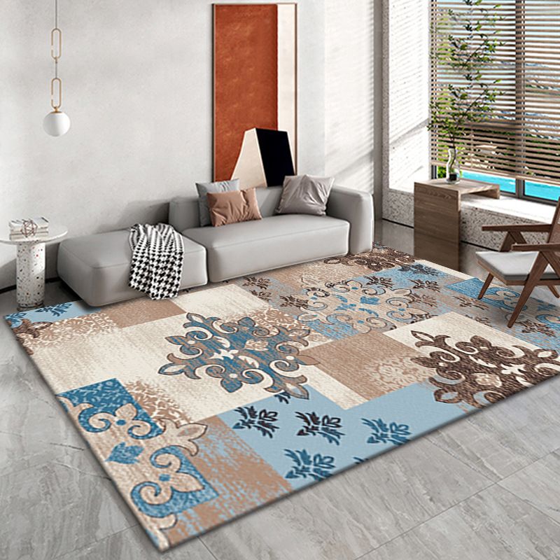 Bohemian Living Room Area Carpet American Pattern Polyester Area Rug Stain Resistant Rug