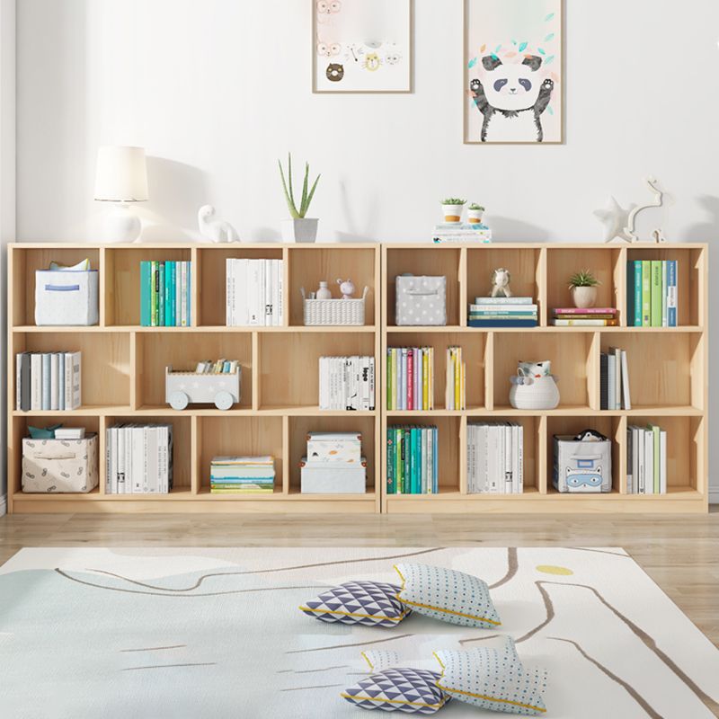 Modern Solid Wood Bookshelf Closed Back Bookcase with Shelves