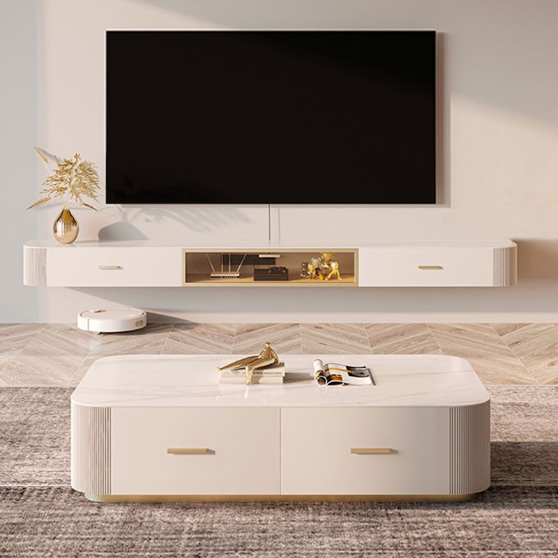 Glam TV Media Stand Wall-mounted TV Media Console with Drawers