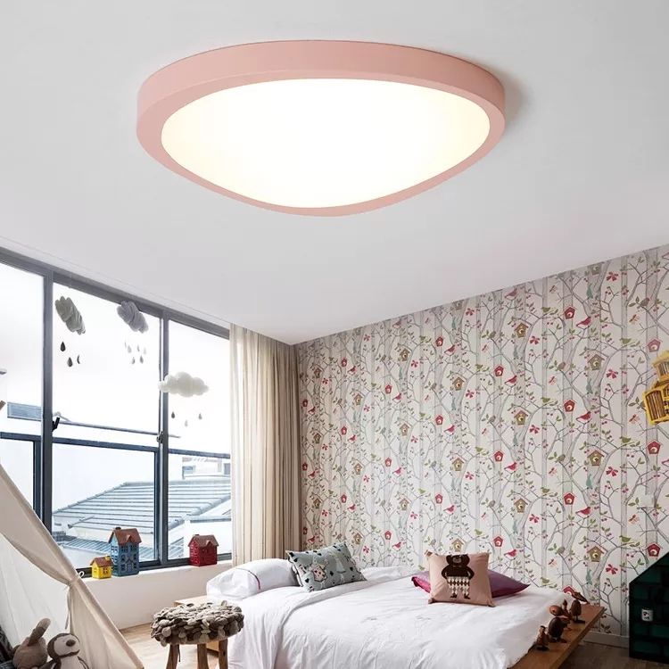 Acryl Driehoek LED Flush Plafond Licht Baby Kamer Macaron Loft Candy Gekleurde Plafond Lamp