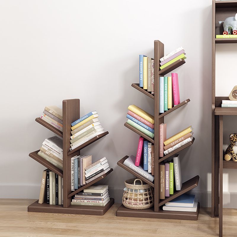 Industrial Wood Standard Kids Bookcase Open Shelf Bookshelf in Rubberwood