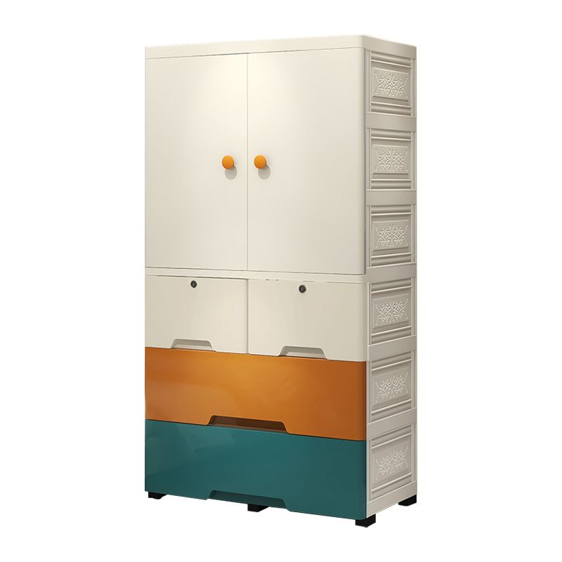 Contemporary Kid's Wardrobe Plastic Kids Closet with Drawers for Bedroom