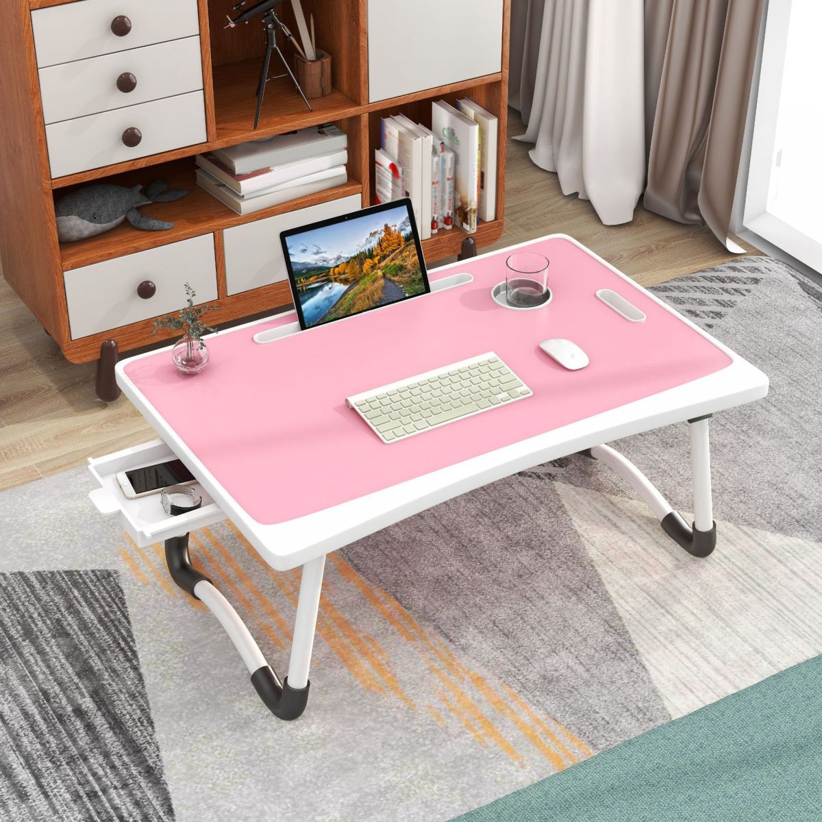 Modern Style Desk Home Bedroom Dormitory Artificial Wood Writing Desk,23.6"L X 15.7"W