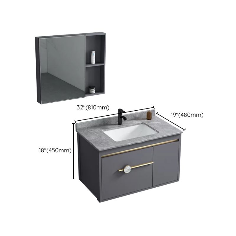 Glam Bathroom Vanity Set Wall Mount Faucet Included Bathroom Sink Vanity