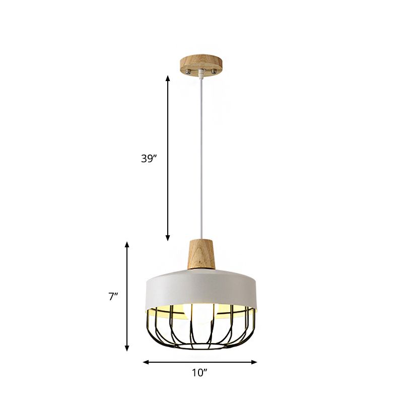 Lámpara de luz colgante de tazón negro/blanco/cono