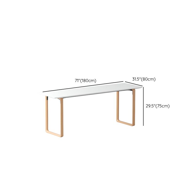 Contemporary Style Wood Office Desk Rectangular Shape Task Desk in White and Natural