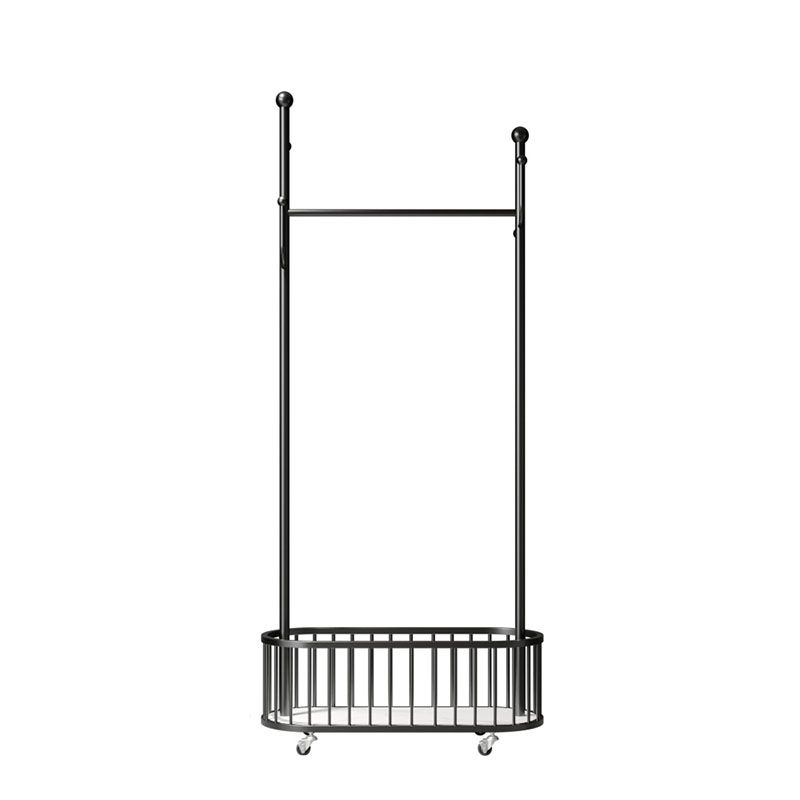 Gorgeous Metal Coat Rack Basket Storage Clothes Hanger with Coat Hooks