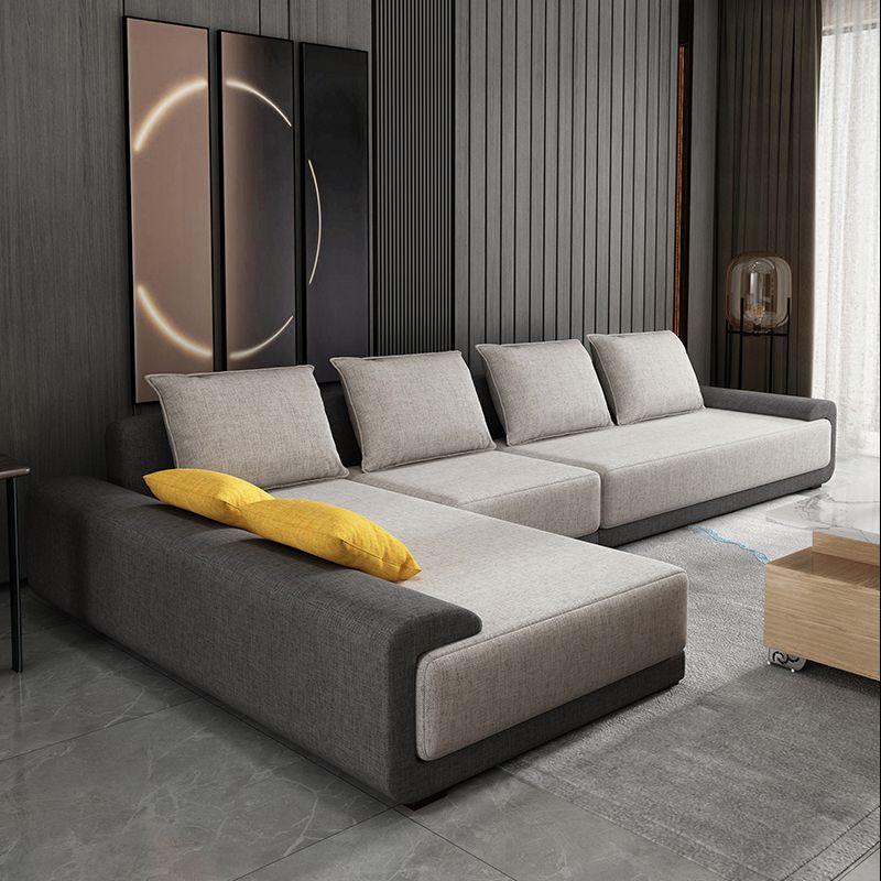 Contemporary Loose Back Square Arm Sofa with Slipcovered for Living Room