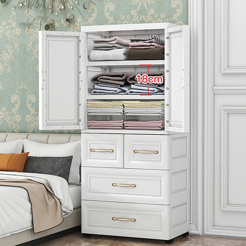 Modern Style Plastic Armoire Cabinet Bedroom Youth Armoire with wheels