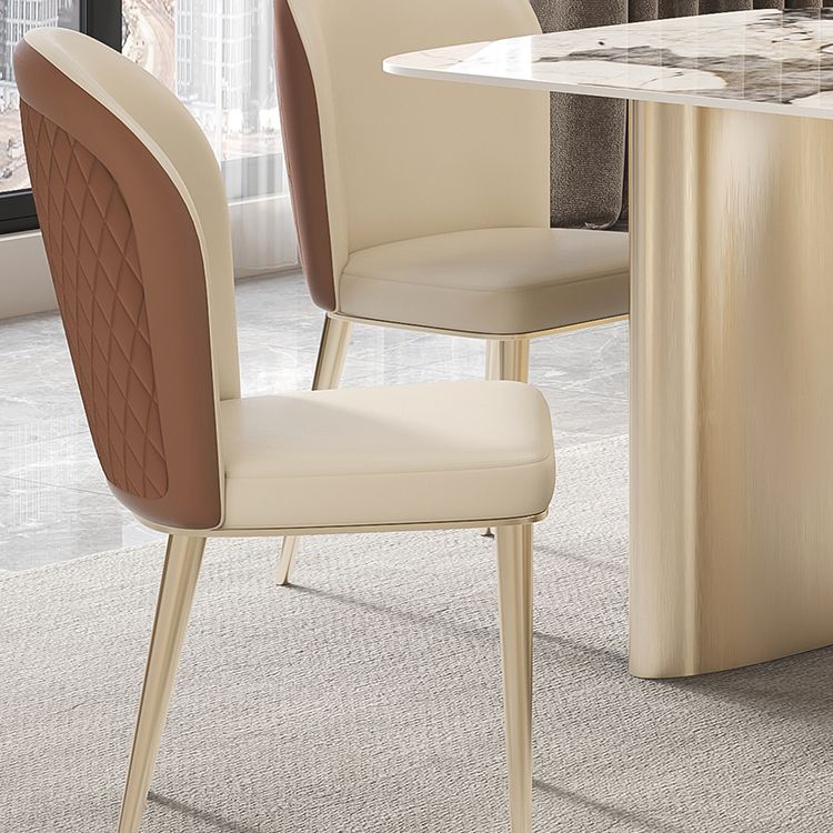 Nordic Glam Style Chair Dining Armless Metal Chairs for Kitchen