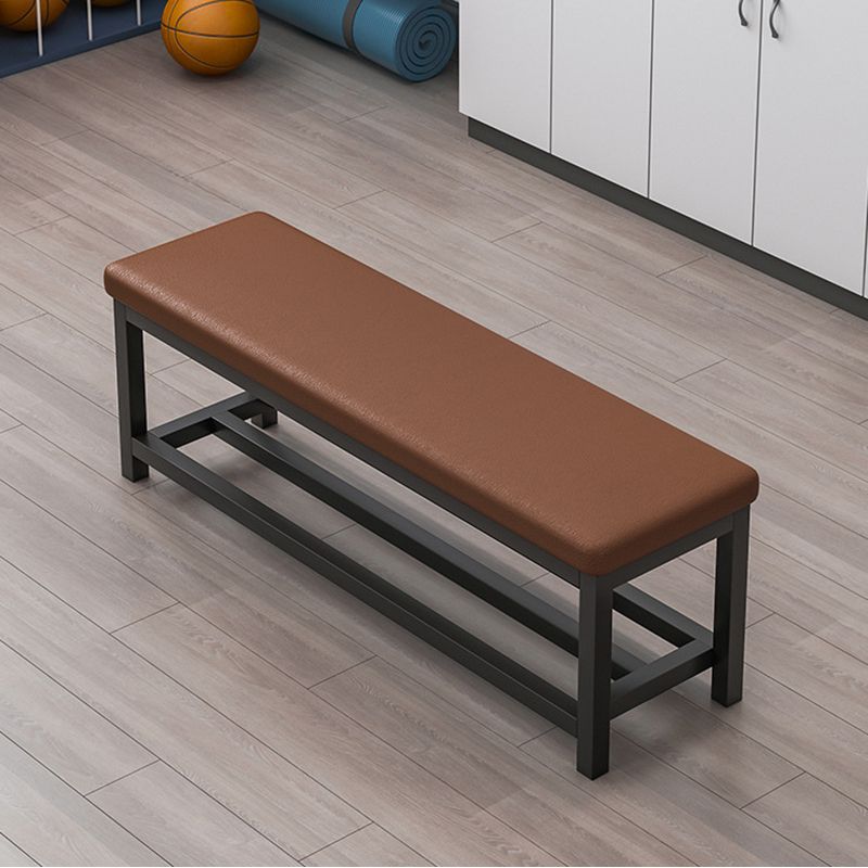 Contemporary Upholstered Bench Rectangle 14"Wide Bench with Shelves