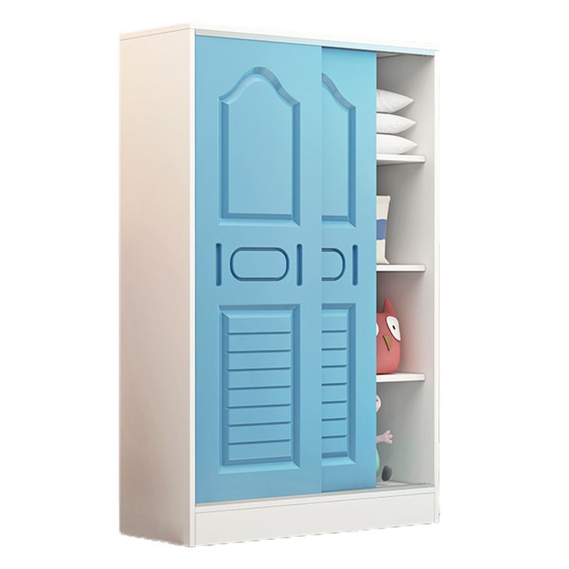 Wooden Wardrobe Armoire Contemporary Dress Up Unit with Doors